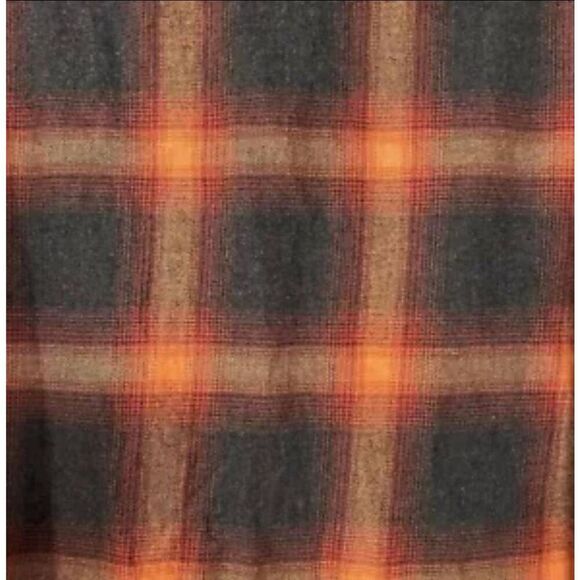Old Navy Evermore Flannel Shirt women's Medium orange plaid Swiftie Eras tour - Picture 6 of 13